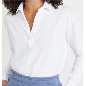 FRANK & EILEEN White Popover Top Vneckline Size Small